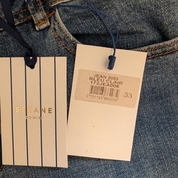SEZANE DENIM - JEAN 2003 - BLEU CLAIR SIZE 33X27 - NEW - Picture 3 of 4